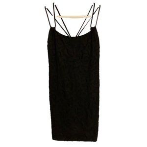Vintage 70’s Travilla Strappy Black Cocktail Dress